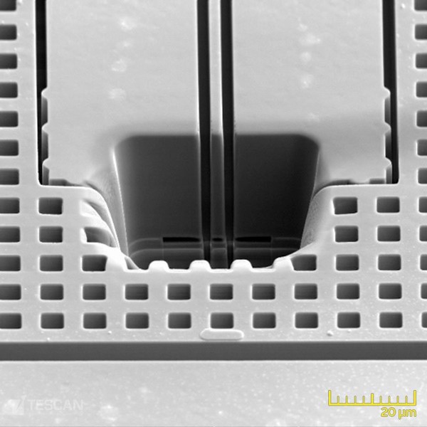 FIB cross-section through a MEMS feature