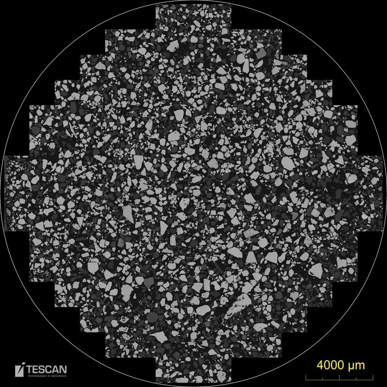 Stitched image of heavy mineral sand (25 mm in diameter)