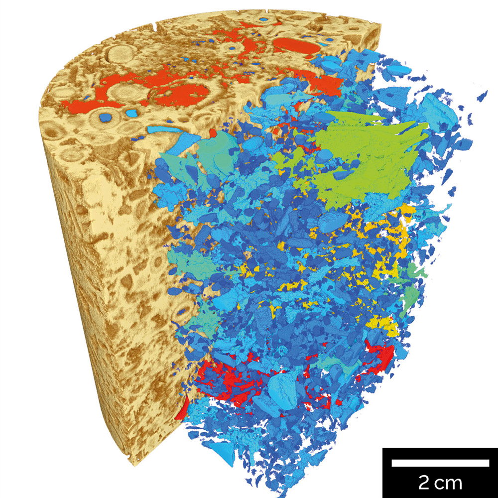 Volume of interest scan inside carbonate core