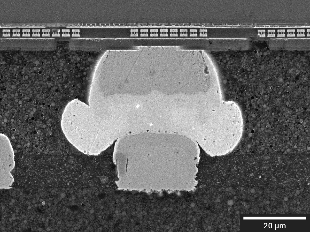 Mechanically polished cross-section of solder ball